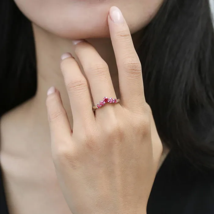 5Stone Wishbone CZ Stackable Band in Sterling Silver BERRICLE Rings