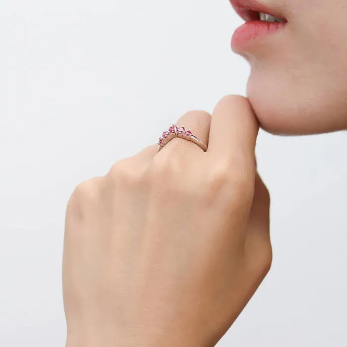 5Stone Wishbone CZ Stackable Band in Sterling Silver BERRICLE Rings