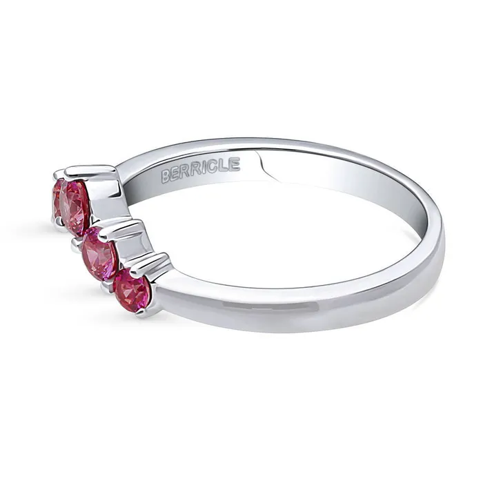 5Stone Wishbone CZ Stackable Band in Sterling Silver BERRICLE Rings