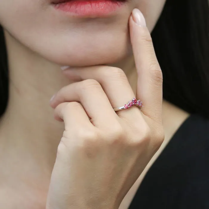 5Stone Wishbone CZ Stackable Band in Sterling Silver BERRICLE Rings