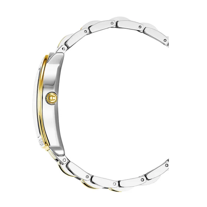 Aigner Earrings Aigner Verona Due Gents White Dial Yellow GoldSilver Stainless Steel Watch