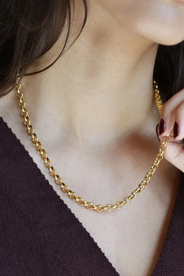 Air Anchor More Is More Oversized Round Link Adjustable Necklace Necklaces