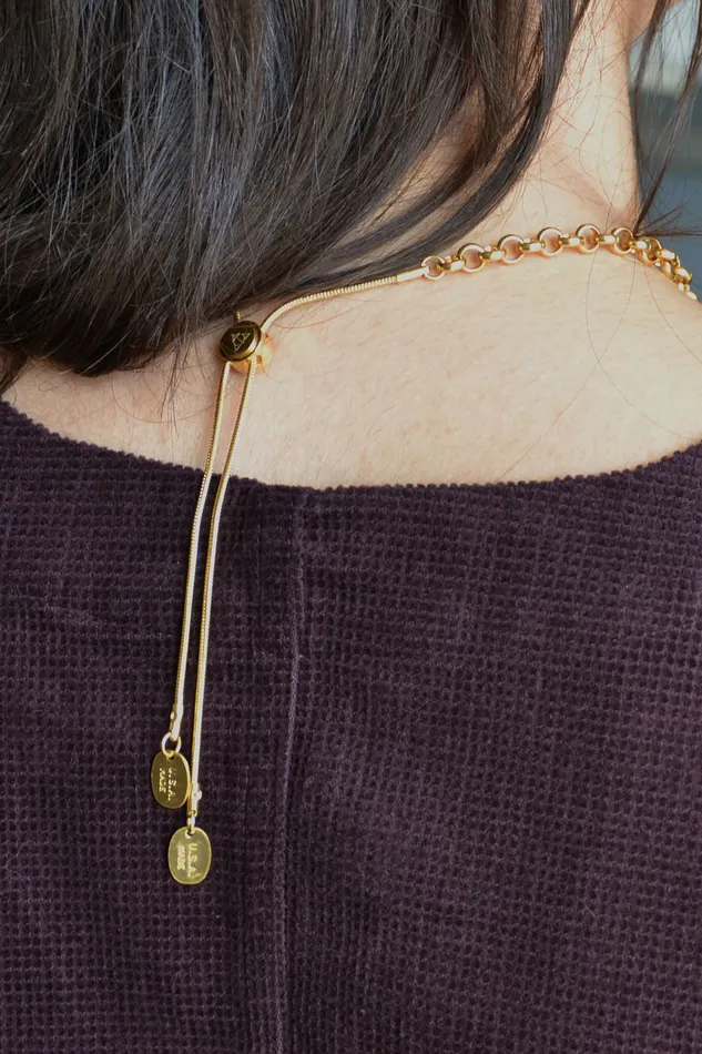 Air Anchor More Is More Oversized Round Link Adjustable Necklace Necklaces