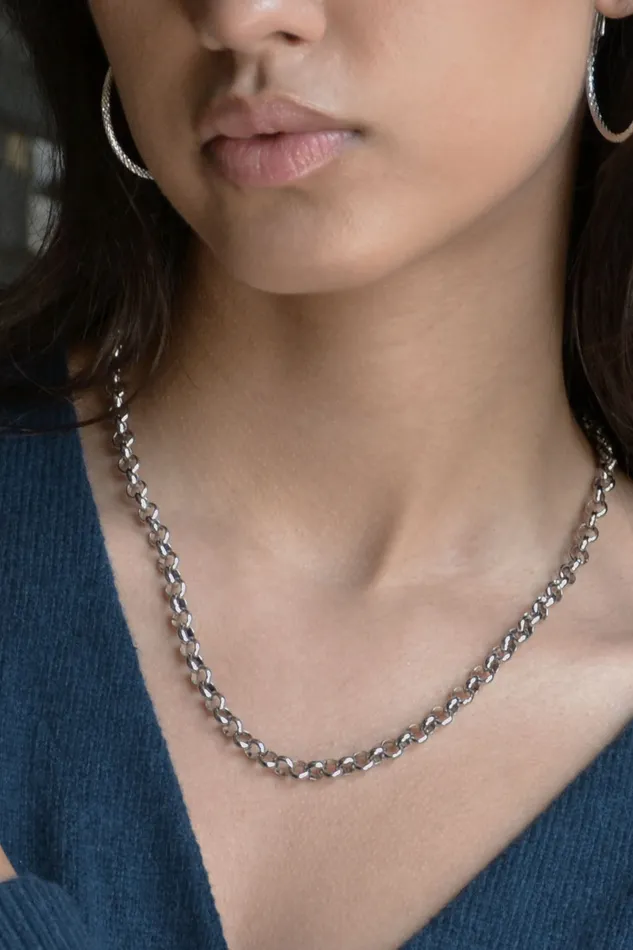 Air Anchor More Is More Oversized Round Link Adjustable Necklace Necklaces
