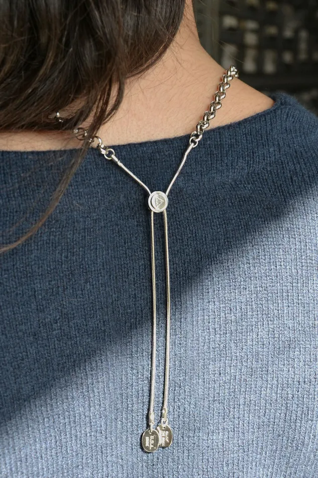 Air Anchor More Is More Oversized Round Link Adjustable Necklace Necklaces