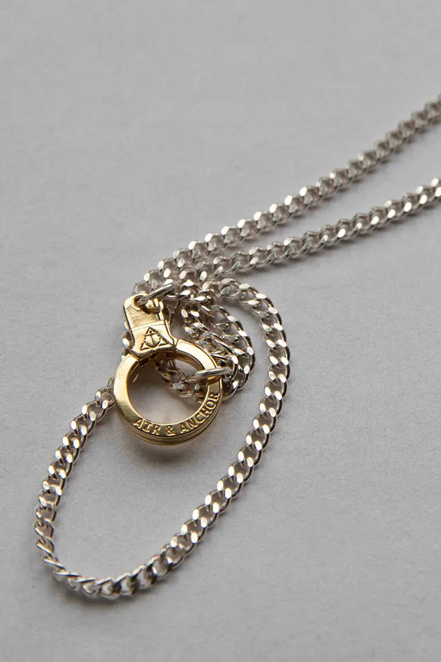 Air Anchor Necklaces Sterling Silver Hit the Curb Necklace with Cuff Keeper
