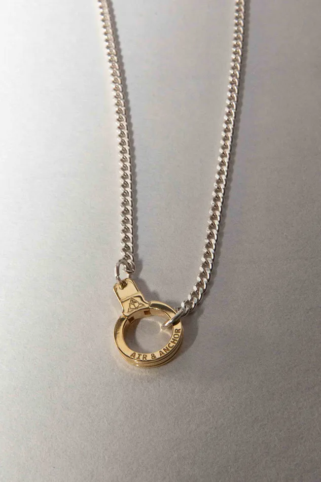 Air Anchor Necklaces Sterling Silver Hit the Curb Necklace with Cuff Keeper Air Anchor Necklaces Sterling Silver Hit the Curb Necklace with Cuff Keeper