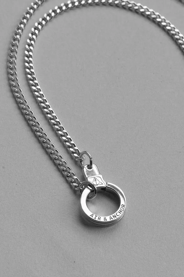 Air Anchor Necklaces Sterling Silver Hit the Curb Necklace with Cuff Keeper Air Anchor Necklaces Sterling Silver Hit the Curb Necklace with Cuff Keeper