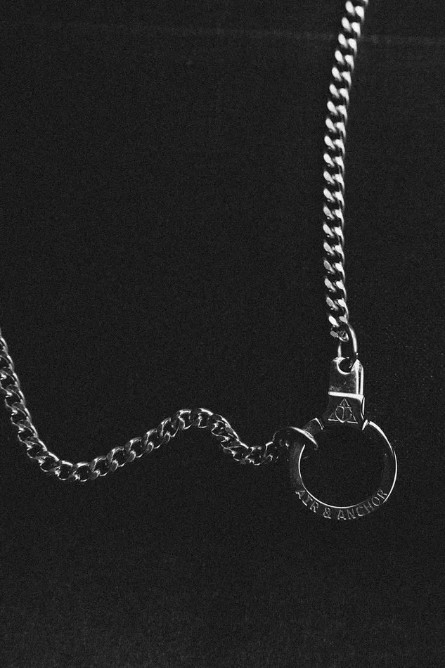 Air Anchor Necklaces Sterling Silver Hit the Curb Necklace with Cuff Keeper Air Anchor Necklaces Sterling Silver Hit the Curb Necklace with Cuff Keeper