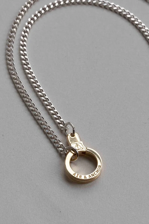Air Anchor Necklaces Sterling Silver Hit the Curb Necklace with Cuff Keeper Air Anchor Necklaces Sterling Silver Hit the Curb Necklace with Cuff Keeper