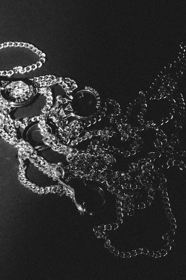 Air Anchor Necklaces Sterling Silver Hit the Curb Necklace with Cuff Keeper Air Anchor Necklaces Sterling Silver Hit the Curb Necklace with Cuff Keeper