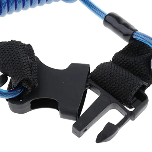 ATORSE Scuba Diving Stainless Steel Dual Reef Hooks Spiral Coiled Lanyard Blue Dropshipped via Social Commerce Network Bracelets