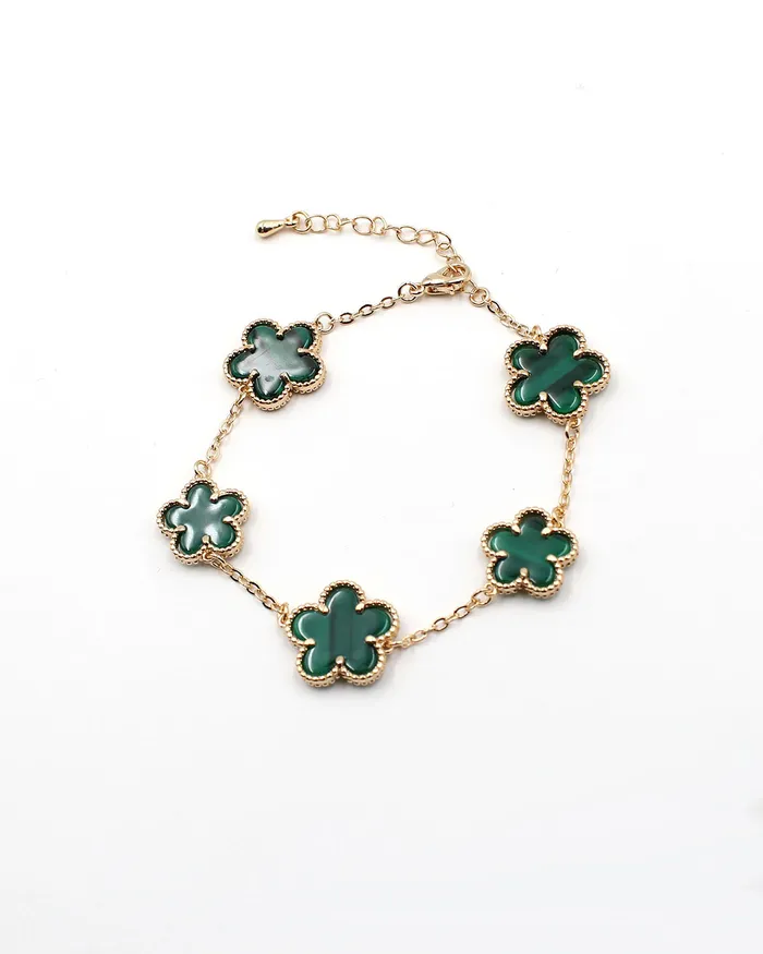 AUG2024 Bracelets 5 Leaf Clover Bracelet AUG2024 Bracelets 5 Leaf Clover Bracelet