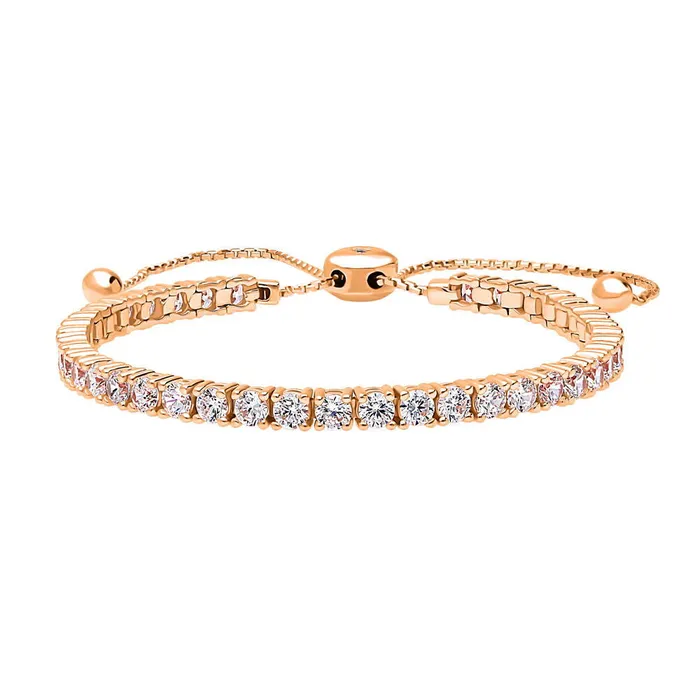 Bar CZ Tennis Bracelet in Rose Gold Flashed Sterling Silver 610 BERRICLE Bracelets