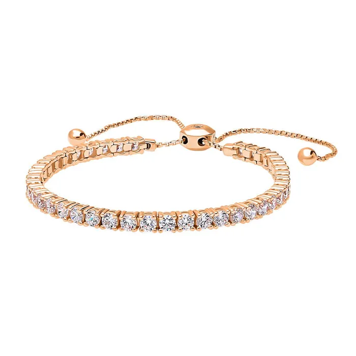 Bar CZ Tennis Bracelet in Rose Gold Flashed Sterling Silver 610 BERRICLE Bracelets