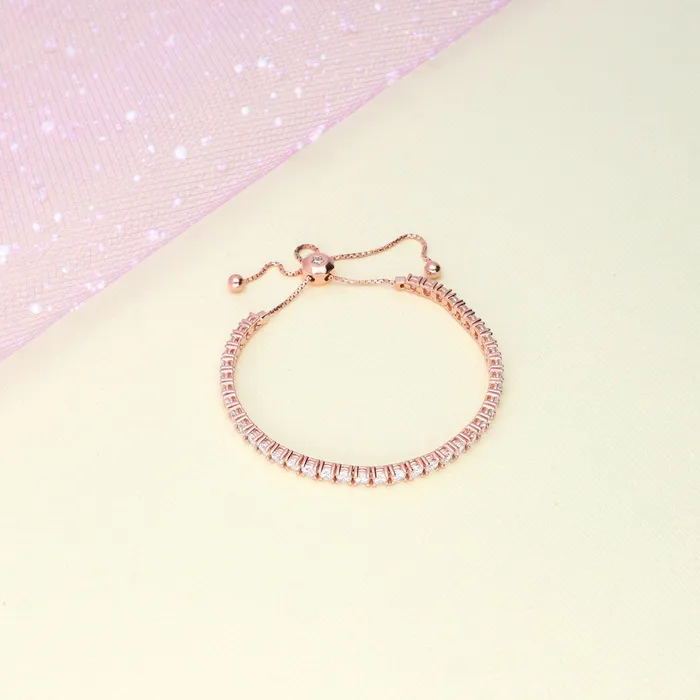 Bar CZ Tennis Bracelet in Rose Gold Flashed Sterling Silver 610 BERRICLE Bracelets