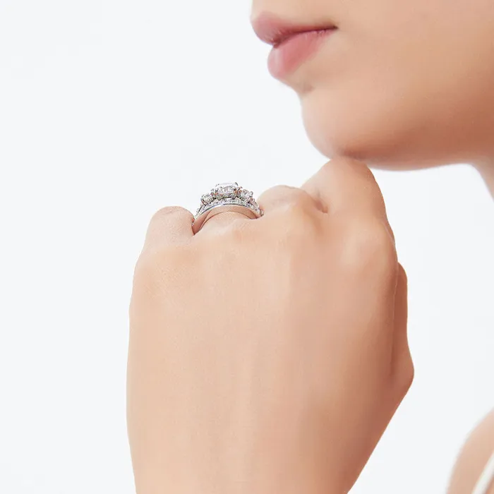 BERRICLE 3Stone 125ct CZ Ring Set in Sterling Silver Rings