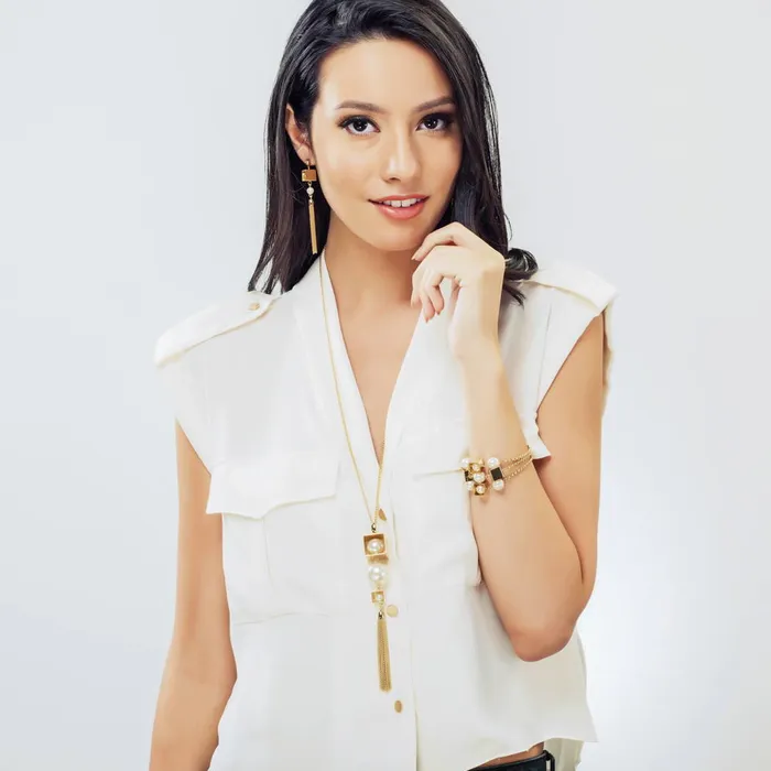 BERRICLE Bracelets Imitation Pearl Chain Bracelet in Brass