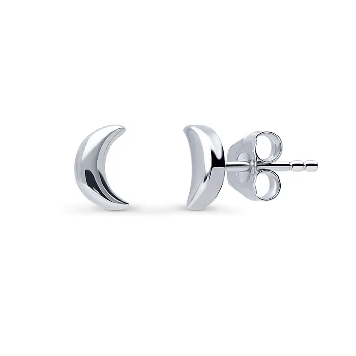 BERRICLE Earrings Crescent Moon Stud Earrings in Sterling Silver