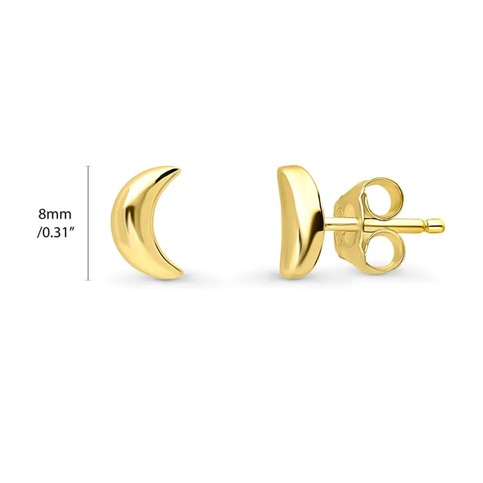 BERRICLE Earrings Crescent Moon Stud Earrings in Sterling Silver