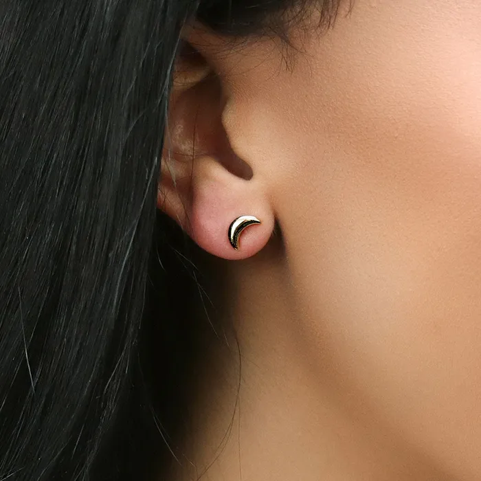 BERRICLE Earrings Crescent Moon Stud Earrings in Sterling Silver