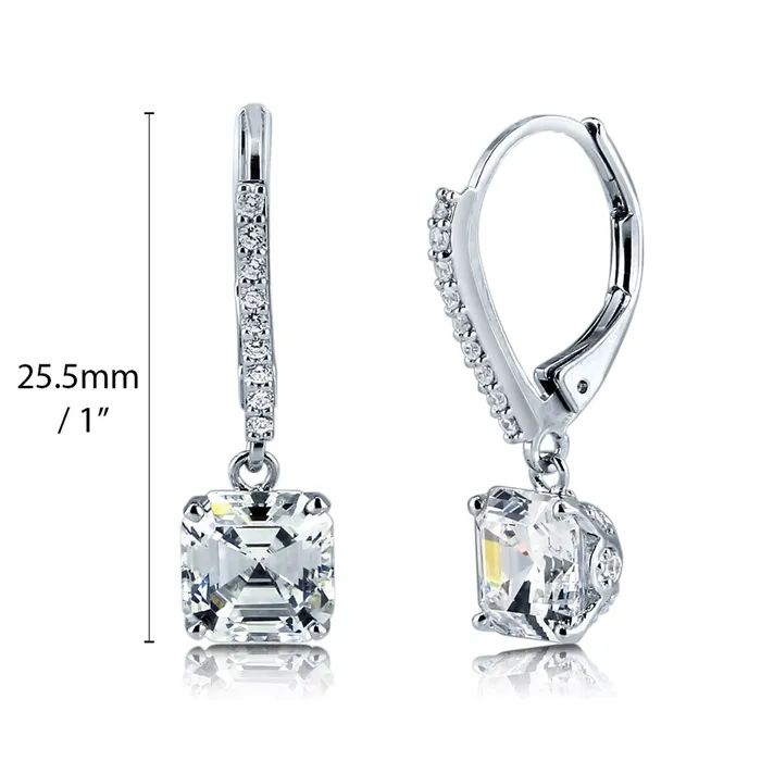 BERRICLE Earrings CZ Leverback Earrings in Sterling Silver