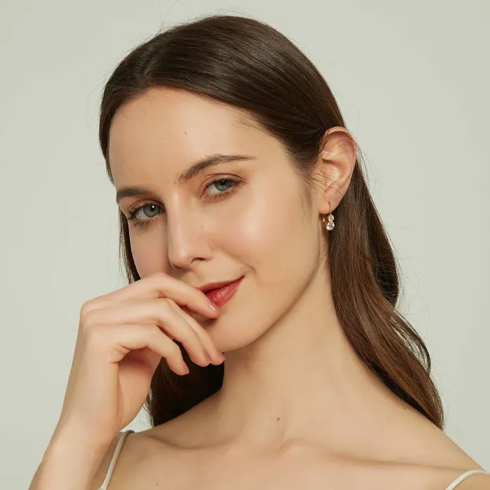 BERRICLE Earrings CZ Leverback Earrings in Sterling Silver
