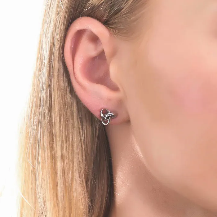 BERRICLE Earrings Love Knot Stud Earrings in Sterling Silver
