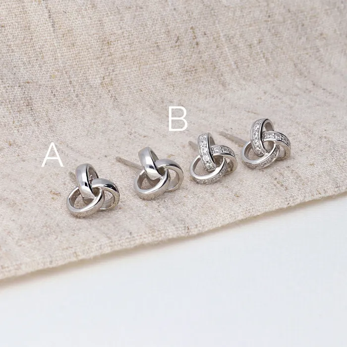 BERRICLE Earrings Love Knot Stud Earrings in Sterling Silver