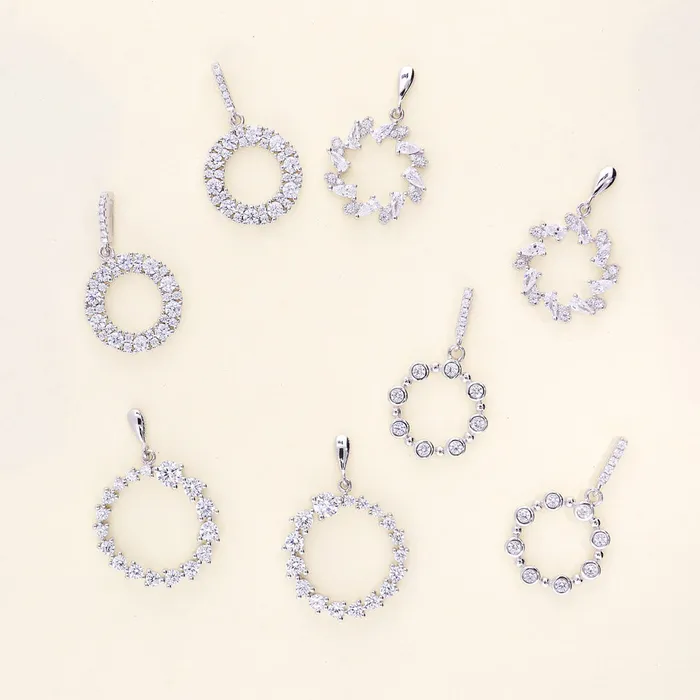 BERRICLE Earrings Open Circle CZ Earrings in Sterling Silver