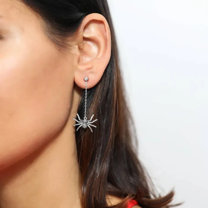 BERRICLE Earrings Spider CZ Dangle Earrings in Sterling Silver