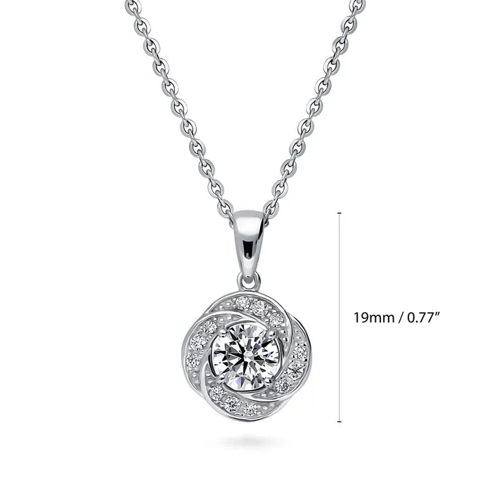 BERRICLE Flower Woven CZ Necklace and Earrings in Sterling Silver Earrings