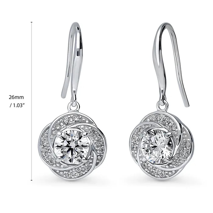 BERRICLE Flower Woven CZ Necklace and Earrings in Sterling Silver Earrings
