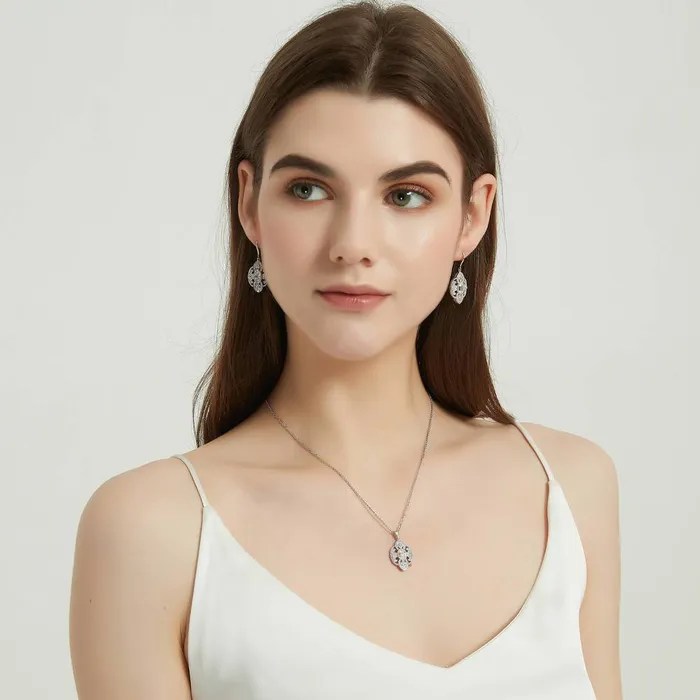 BERRICLE Milgrain CZ Pendant Necklace in Sterling Silver Necklaces