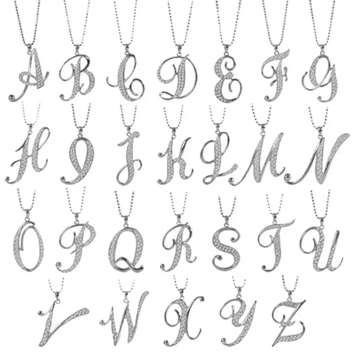 BERRICLE Necklaces Initial Letter Pendant Necklace in SilverTone