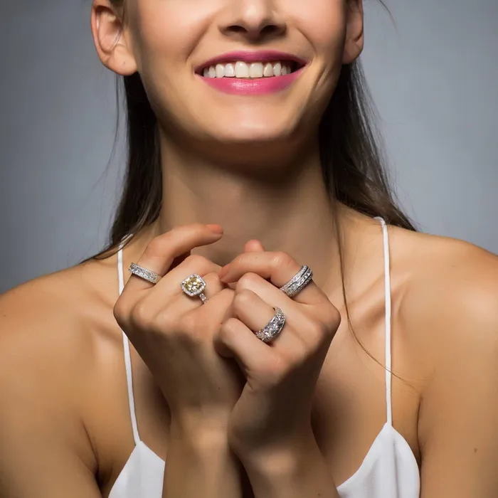 BERRICLE Rings 3Stone 16ct Princess CZ Ring in Sterling Silver
