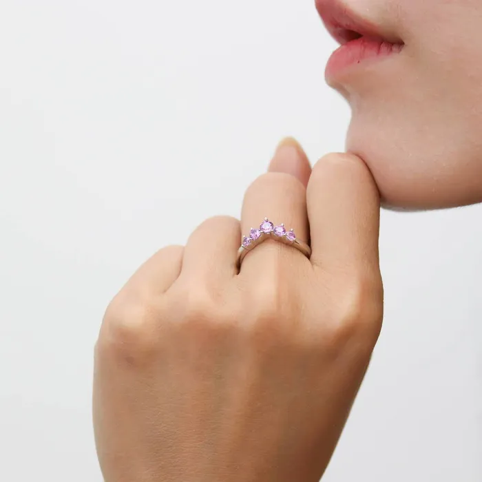 BERRICLE Rings 5Stone Solitaire 2ct CZ Ring Set in Sterling Silver