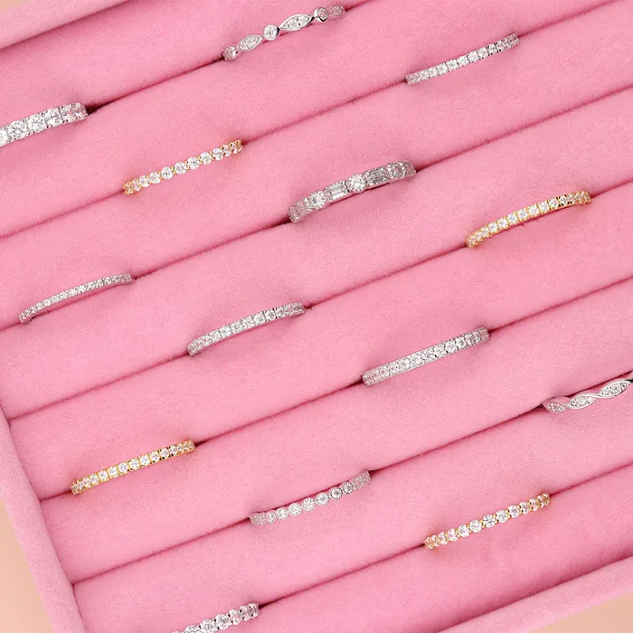 BERRICLE Rings Bubble Bezel CZ Eternity Ring in Sterling Silver