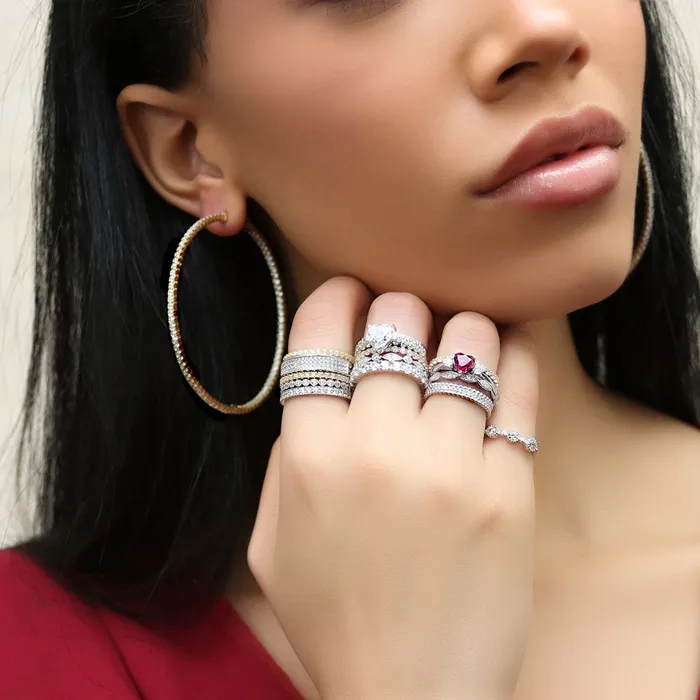 BERRICLE Rings Bubble Bezel CZ Eternity Ring in Sterling Silver