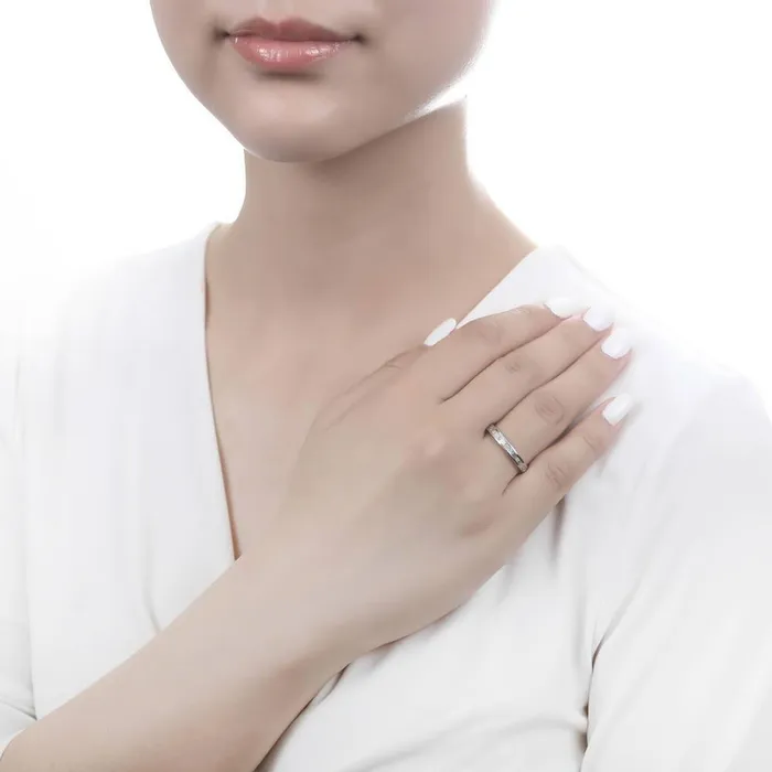 BERRICLE Rings Channel Baguette CZ Eternity Ring in Sterling Silver