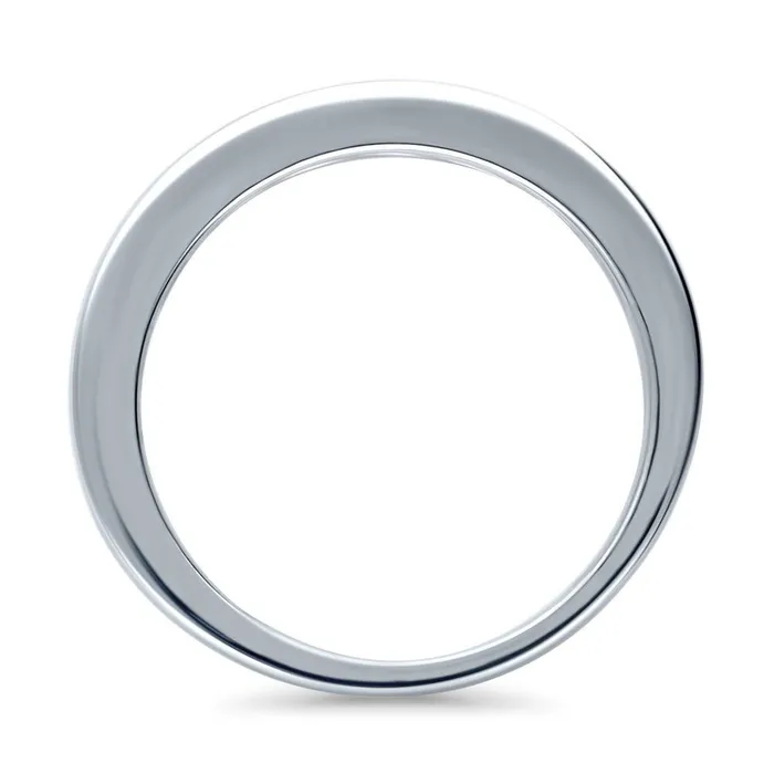 BERRICLE Rings Channel Baguette CZ Eternity Ring in Sterling Silver