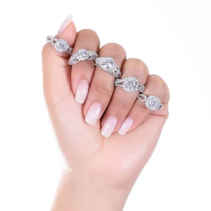BERRICLE Rings Halo Art Deco CZ Ring in Sterling Silver
