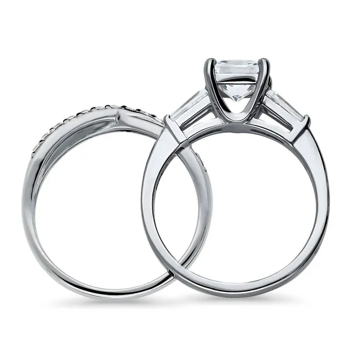 BERRICLE Rings Infinity Solitaire 12ct CZ Ring Set in Sterling Silver