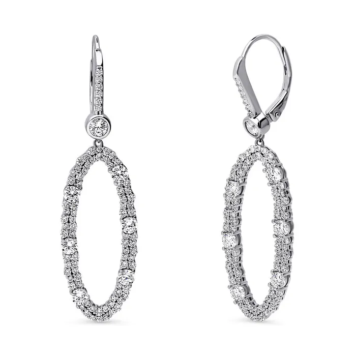 BERRICLE Rings Open Oval Cluster CZ Set in Sterling Silver