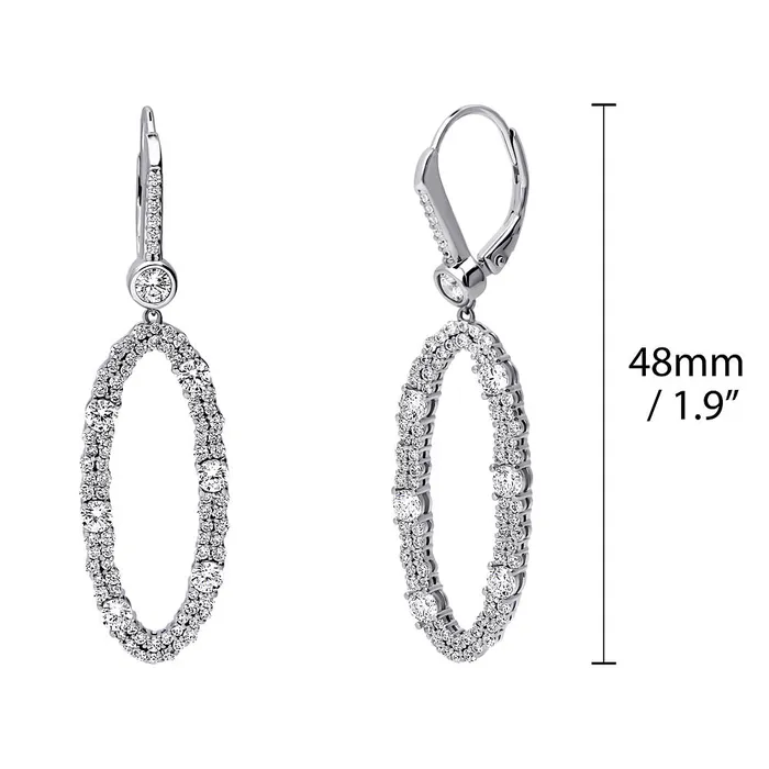 BERRICLE Rings Open Oval Cluster CZ Set in Sterling Silver