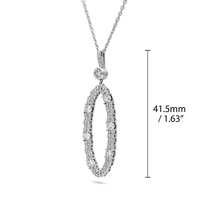 BERRICLE Rings Open Oval Cluster CZ Set in Sterling Silver