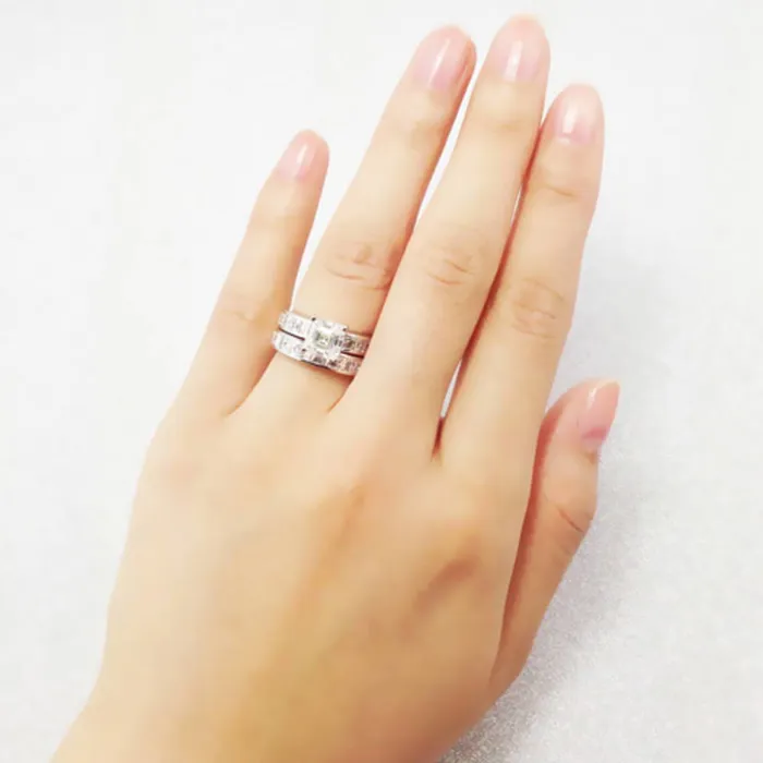 BERRICLE Rings Solitaire 16ct Asscher CZ Ring Set in Sterling Silver