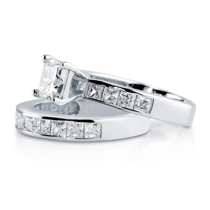 BERRICLE Rings Solitaire 16ct Asscher CZ Ring Set in Sterling Silver