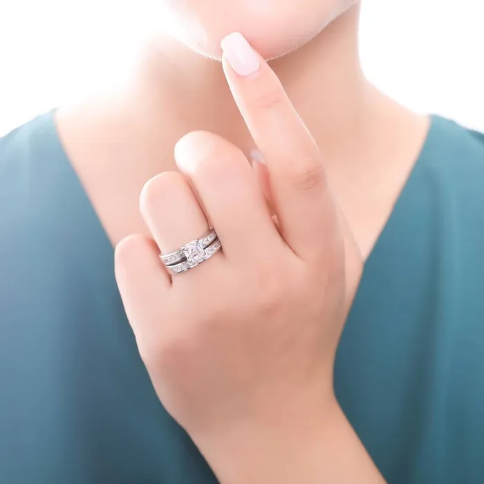 BERRICLE Rings Solitaire 16ct Asscher CZ Ring Set in Sterling Silver