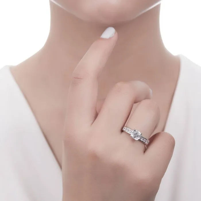 BERRICLE Rings Solitaire 16ct Asscher CZ Ring Set in Sterling Silver
